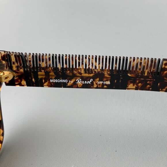 Vintage MOSCHINO by PERSOL Tortoiseshell Acetate Brown Sunglasses - Picture 6 of 6